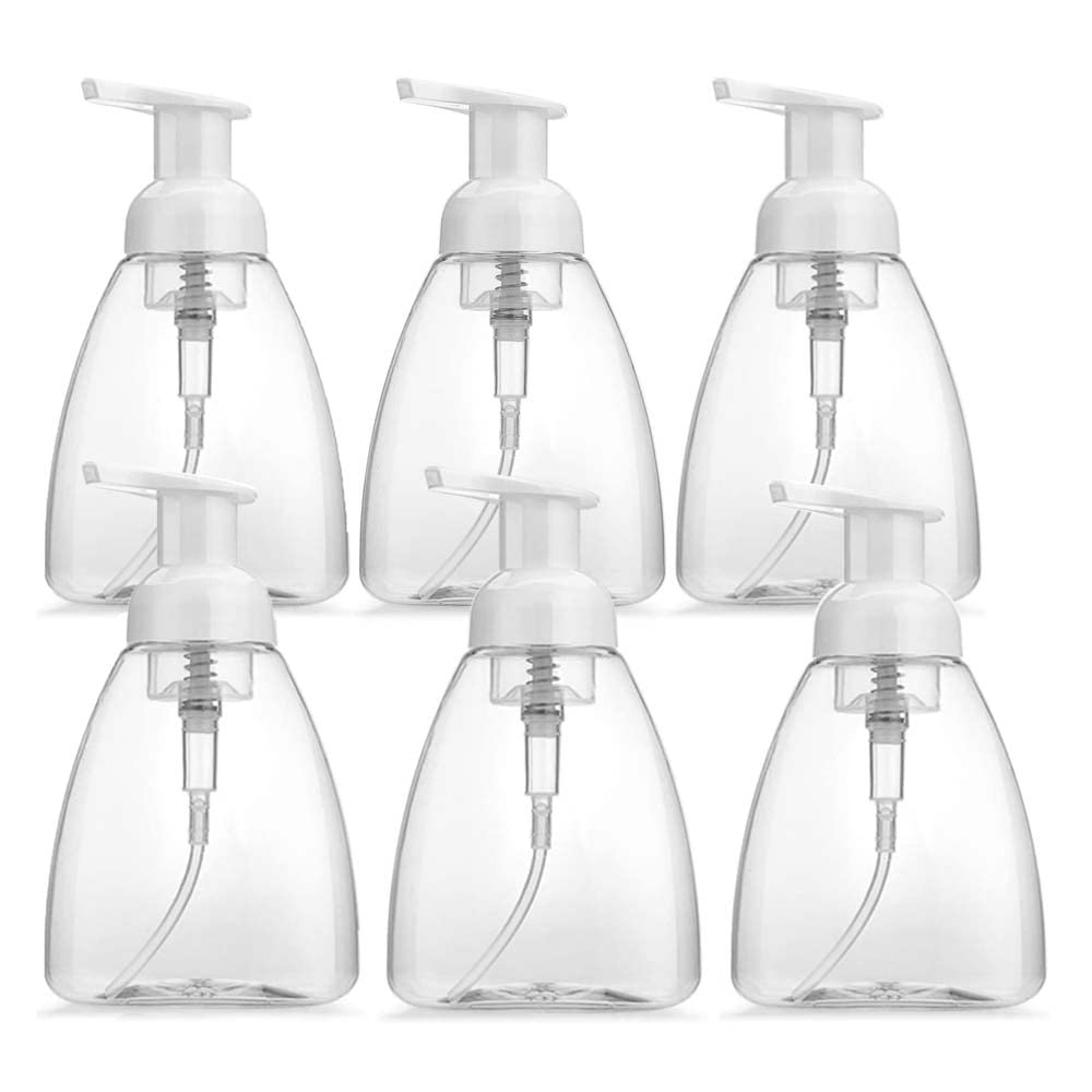 Foaming Soap Dispenser, ELECDON 6 Pack Hand Soap Dispensers Refillable Plastic Foam Soap Dispenser Bottle Oval Clear Plastic Soap Pump Bottles for Kitchen Bathroom (300ml)