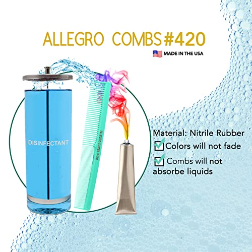 Allegro Combs 420 Hair Combs Barber Comb Set Hair Cutting Pocket Styling Combs For Hair Stylist Wide And Fine Set 12 Pk. (Fresh Mint) #TOP4
