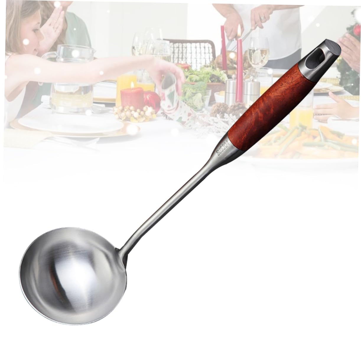La cuillère Ustensile de cuisine à long manche en cuillère en acier inoxydable