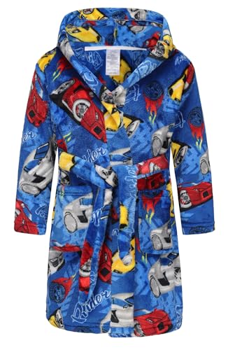 Childlike Me Fleece-Bademantel für Jungen, mit Kapuze, Kleinkind, weich, flauschig, für Kinder von 2–16 Jahren, Blaues Geländewagen, 3-4 Jahre Childlike Me Fleece-Bademantel für Jungen, mit Kapuze, Kleinkind, weich, flauschig, für Kinder von 2–16 Jahren, Blaues Geländewagen, 3-4 Jahre