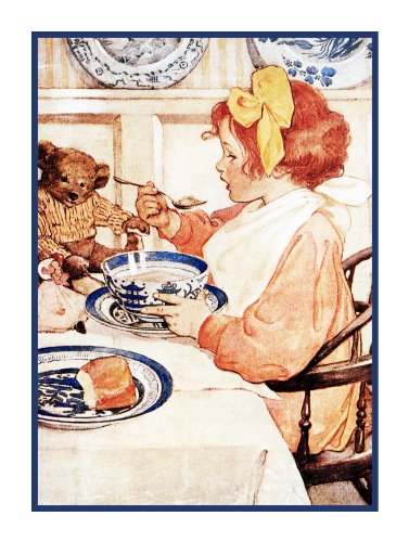 Orenco Originals Breakfast Teddy Bear by Jessie Willcox Smith Counted Cross Stitch Pattern