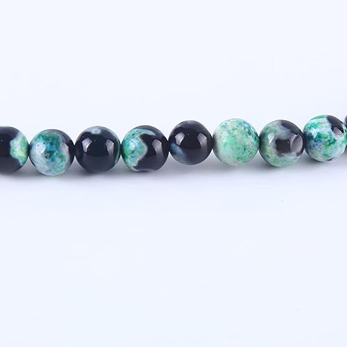 Miniatura 8 de 47 cuentas de piedra sueltas de ágata verde natural natural de 0.315 pulgadas (0.315 in) para hacer joyas de 15.5 pulgadas, 1 hebra