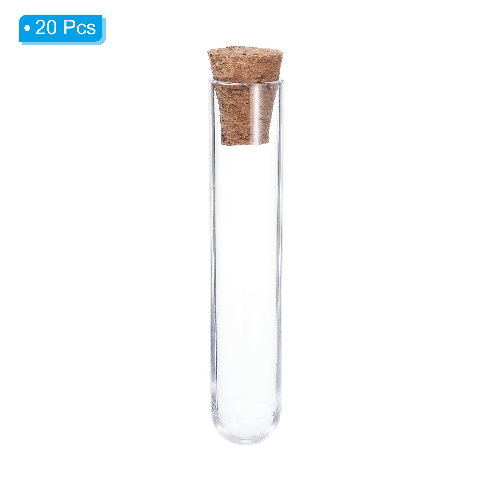Lot De 20 Tubes à Essai En Plastique 3ml Avec Bouchons Liège – 60x12mm – Neuf Sous Emballage