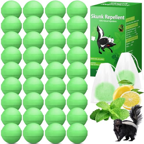 36 Pack Natural Peppermint Oil Raccoon Repellent Outdoor, Skunk Repellent for Yard Attic Garden...