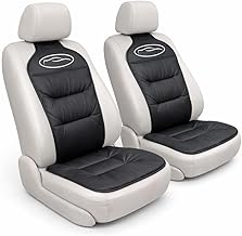 Set of 2 Universal Front Car Seat Covers, Black, Driver and Passenger Seat Protection, Anti Stain, Anti Scratch, Padded Compatible with All Cars Durable Fabric, Washable