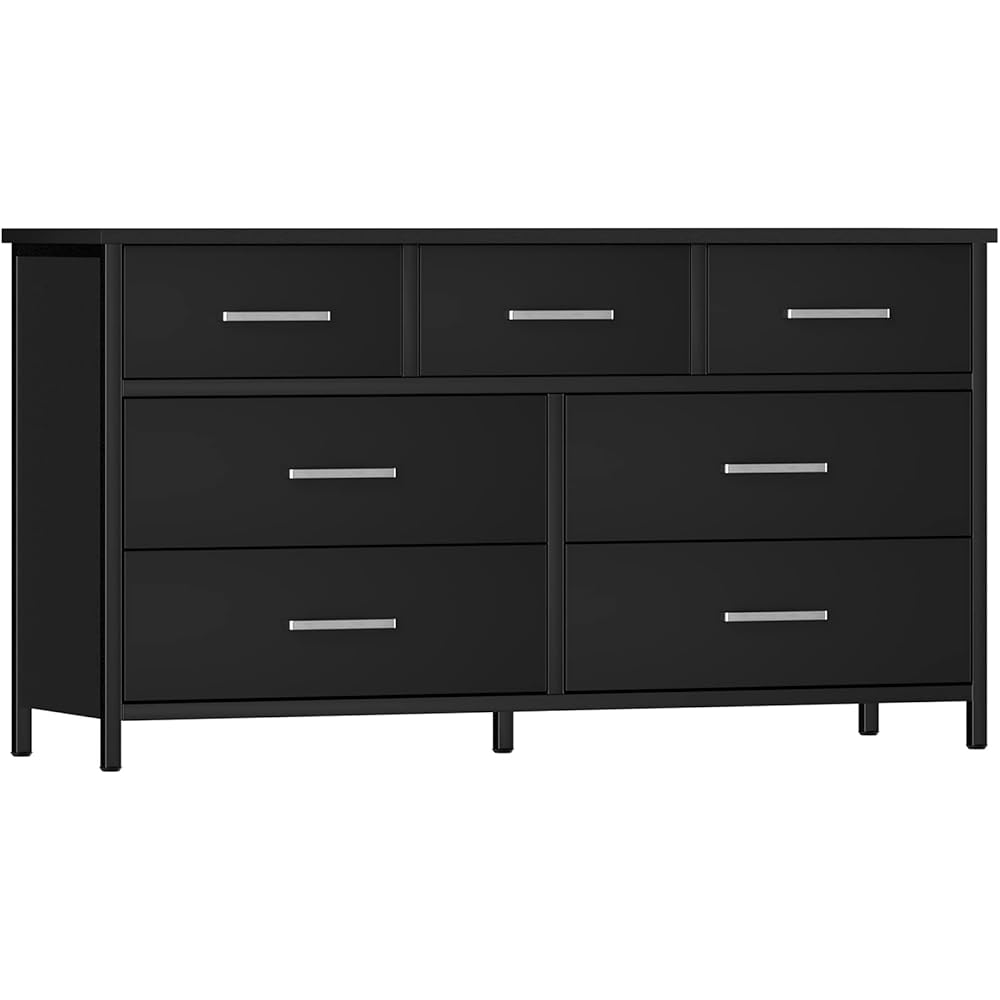 35/mo Finance IKENO 7 Drawer Dresser, Industrial Wood Storage