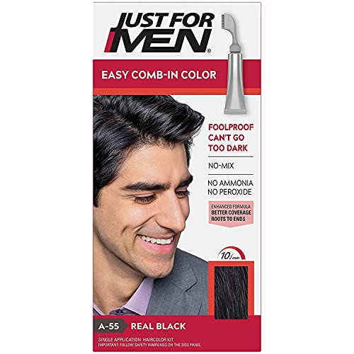 Just For Men Easy Comb-In Color (Formerly Autostop), Gray Hair Coloring for Men with Comb Applicator...