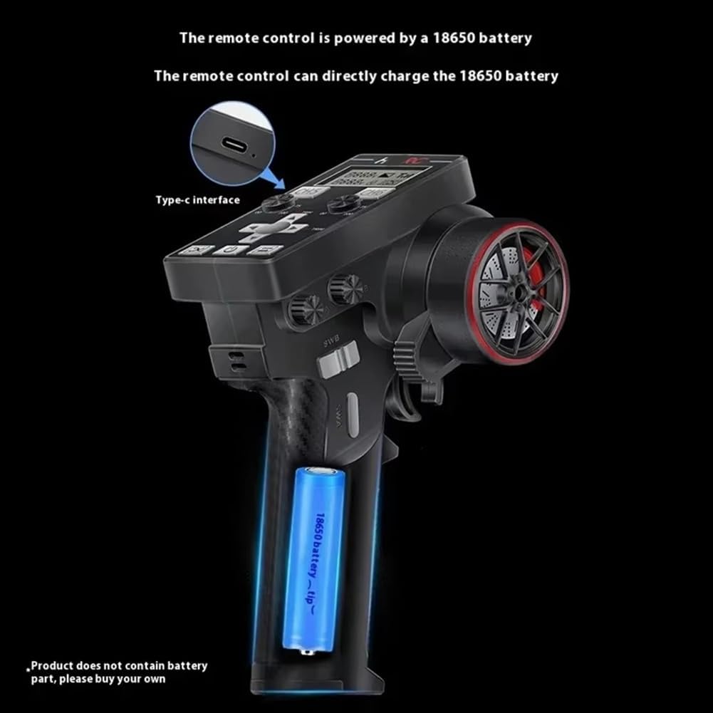 Transmitter battery compartment and Type-C charging port