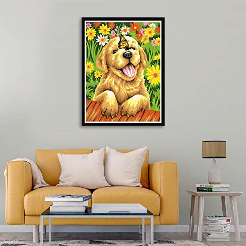 Zeyevan 5D Diamond Painting Kits for Adults Dog Butterfly DIY Diamond Art Kits Animal Round Rhinestone Cross Stitch Embroidery for Bedroom Living Room Office 30x40cm - Image 3