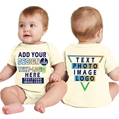 NACRE APPAREL Custom Baby Bodysuits Add Your Own Design Photo Image Text Personalized Infant Bodysuit2