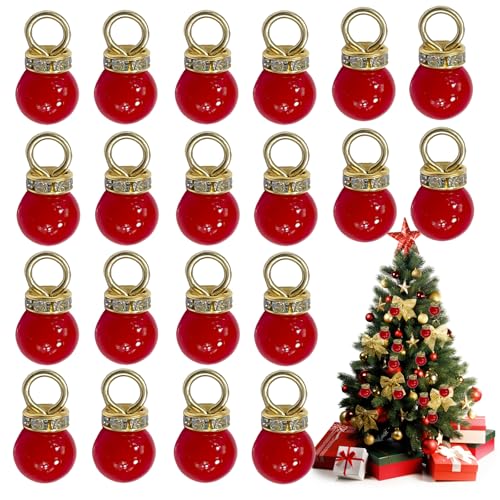20 Stück Mini Christbaumkugeln Weihnachtskugeln, Rot Christbaumkugeln...