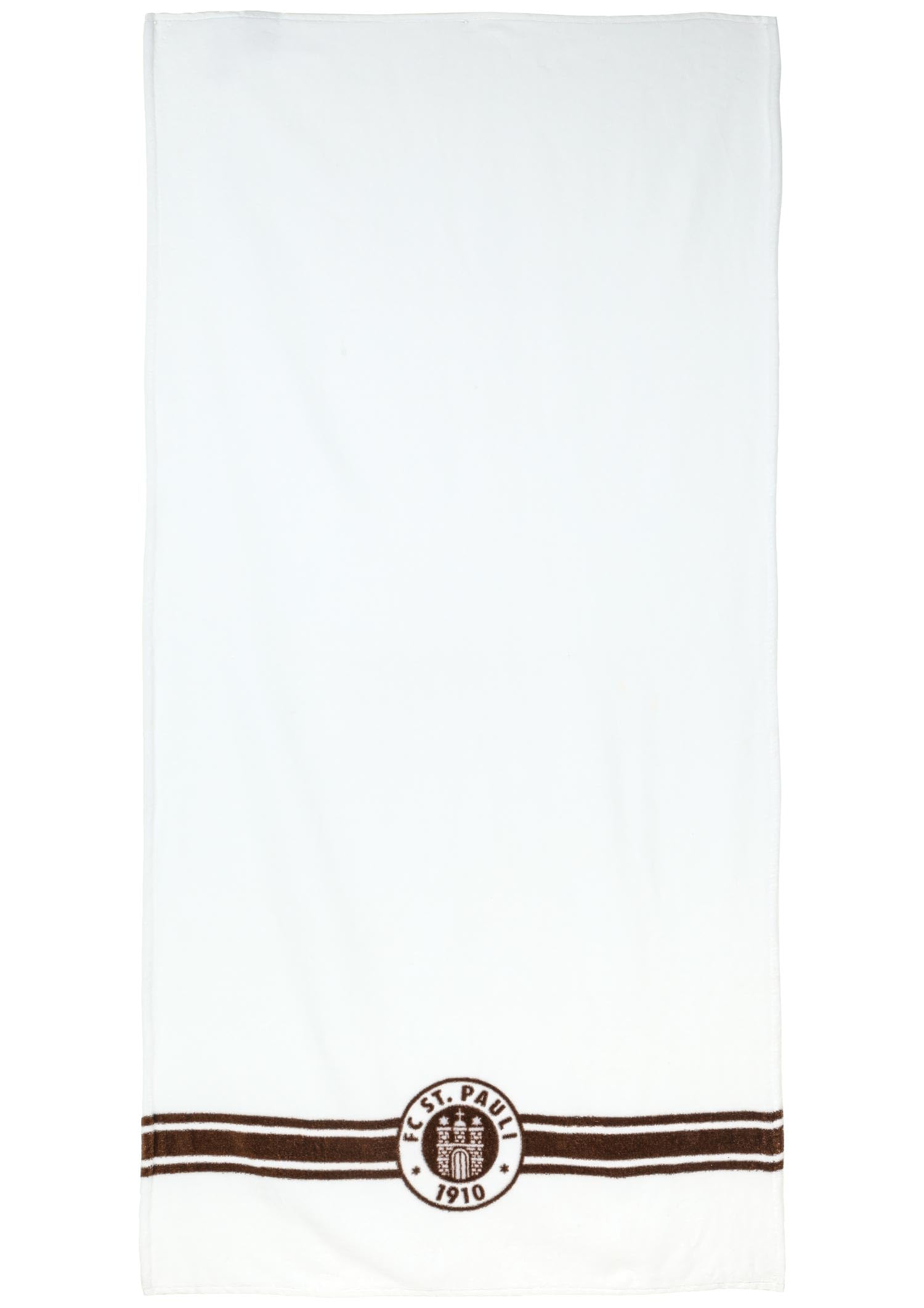 FC St. Pauli Badehandtuch Logo - Handtuch weiß aus 100% Bio Baumwolle, 75 x 150 cm