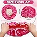 4 Pack Kids Satin Bonnet,Adjustable Sleeping Cap,Reversible Double Layer Sleep Caps,Hair Bonnet Soft Silk Satin Cap Night Hats for Natural Hair Teens Toddler Baby (Pink, Purple, Black, Rose red)