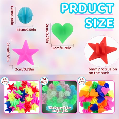 Asofelk Colorful Bike Wheel Spokes Beads, 72PCS Bike Wheel Spokes Beads, Round Bike Spokes Accessoriess Wheel Decorations Covers, Plastic Clip Beads Bicycle Bike Spoke Decorations
