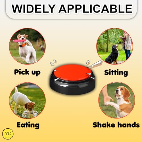 Image of YellowCult Voice Recording Button for pet Communication, 30s Record & Playback Pet Training Buzzer for Dog, Cat Puppy Clicker Toy, Talking Button for Pet Interaction & Learning, Home Use, Gifts