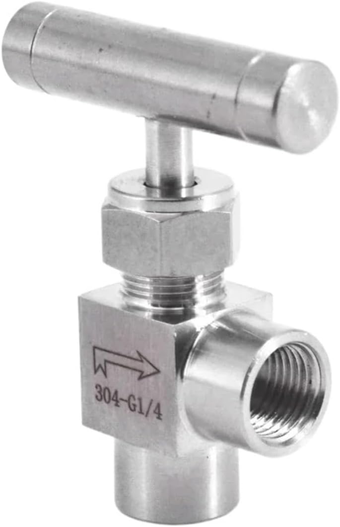 1pcs 1/8" 1/4" 3/8" 1/2" BSPT Female Male Elbow 90 Degree Needle Valve Crane 304 Stainless Flow Control With One-Shape Handle(1/2",NPT_STRAIGHT_MALE TO FEMALE)