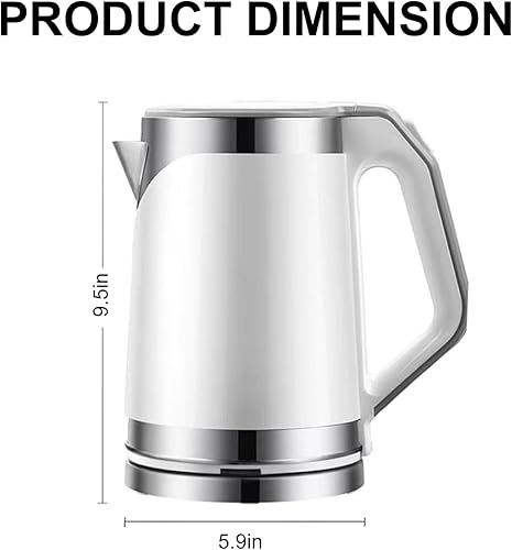 Miniatura 6 de WOOLALA Hervidor de agua eléctrico de 2.0 L, caldera y calentador de agua de gran volumen, calentador de agua caliente de acero inoxidable de