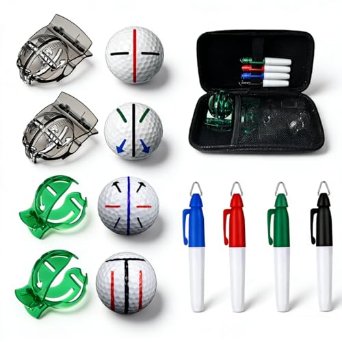 Alinfu Golf Ball Line Marker Tool, 4pcs Golf Ball Marker
