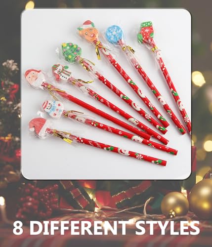 Lápices con borrador diseño Navidad pack 48 piezas miniatura 2
