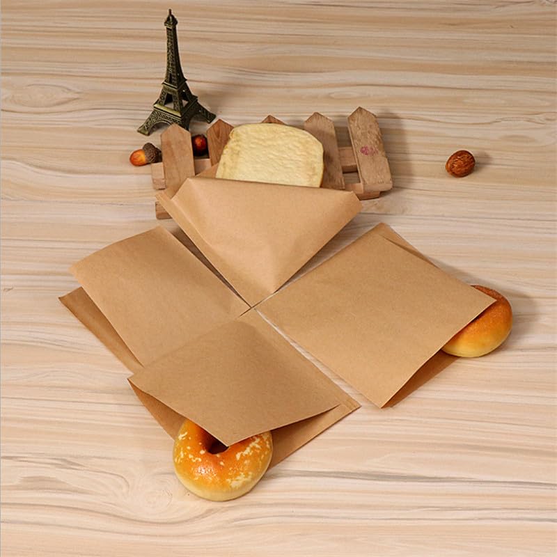 100Pcs Sacchetto di Carta a Prova di Olio Sandwich Ciambella Cibo da Asporto Rivestito Antigrasso Pollo Fritto Hamburger Imballaggio-Bianco 17x17cm,Altro