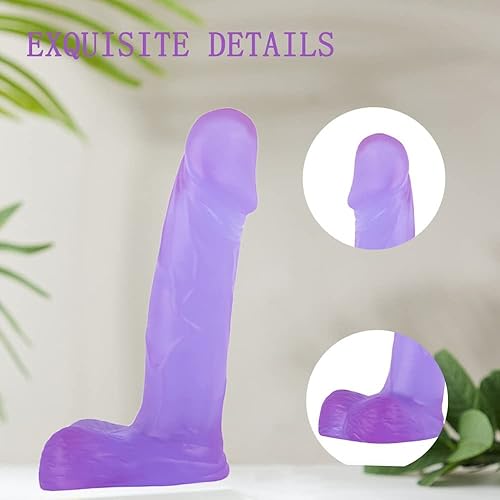 Miniatura 6 de Mini consolador realista de silicona de 4 pulgadas, enchufe anal para principiantes, consolador suave con eje curvado y bolas, juguete sexual para