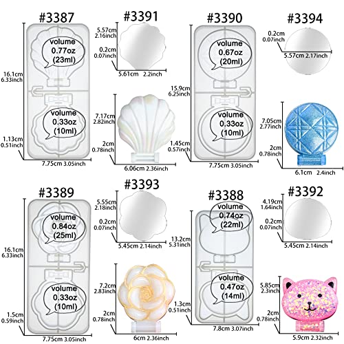 Compact Mirror Jewellery Making Epoxy Resin Silicone Moulds Seashell Cat Rose Round with Acrylic Mirrors Supplies 44-kit - Image 3
