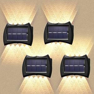 Applique Murale Solaire Extérieure YUNYODA, Pack de 4 Lampes Solaires Jardin