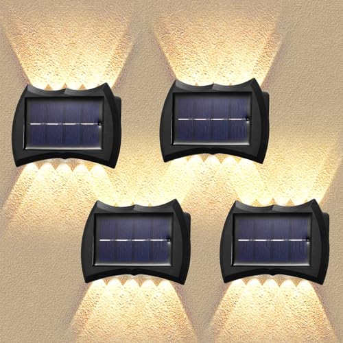 Aplique Solar Exterior Pared, 4Pack Luz Solar Exterior Jardin Apl...