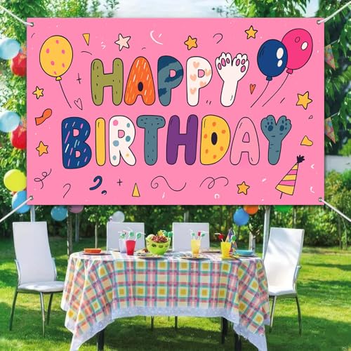 Image of HOMETITUTE Vintage Happy Birthday Banner Confetti 71x43 Inch
