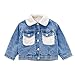 JiAmy Bebé Niñas Lana Chaqueta Vaquera de Mezclilla Niños Muchachas Cazadora Vaqueros Ropa de Calle Invierno Sobretodo 9-12 Meses