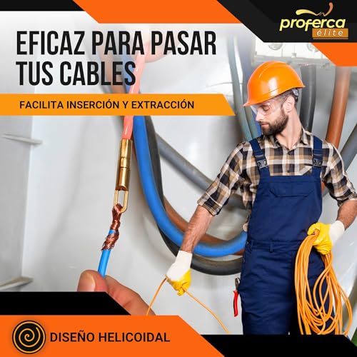 Miniatura 7 de Proferca Guia Pasacables Profesional De 4.5mm Y 20 Metros De Poliéster Trenzado Con Terminales Intercambiables Accesorios De Repuesto Guía Pasacables Electrico