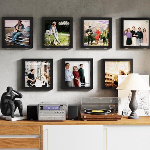 Cadre pour disque vinyle 30,5 cm noir lot de 2 protège pochette mur