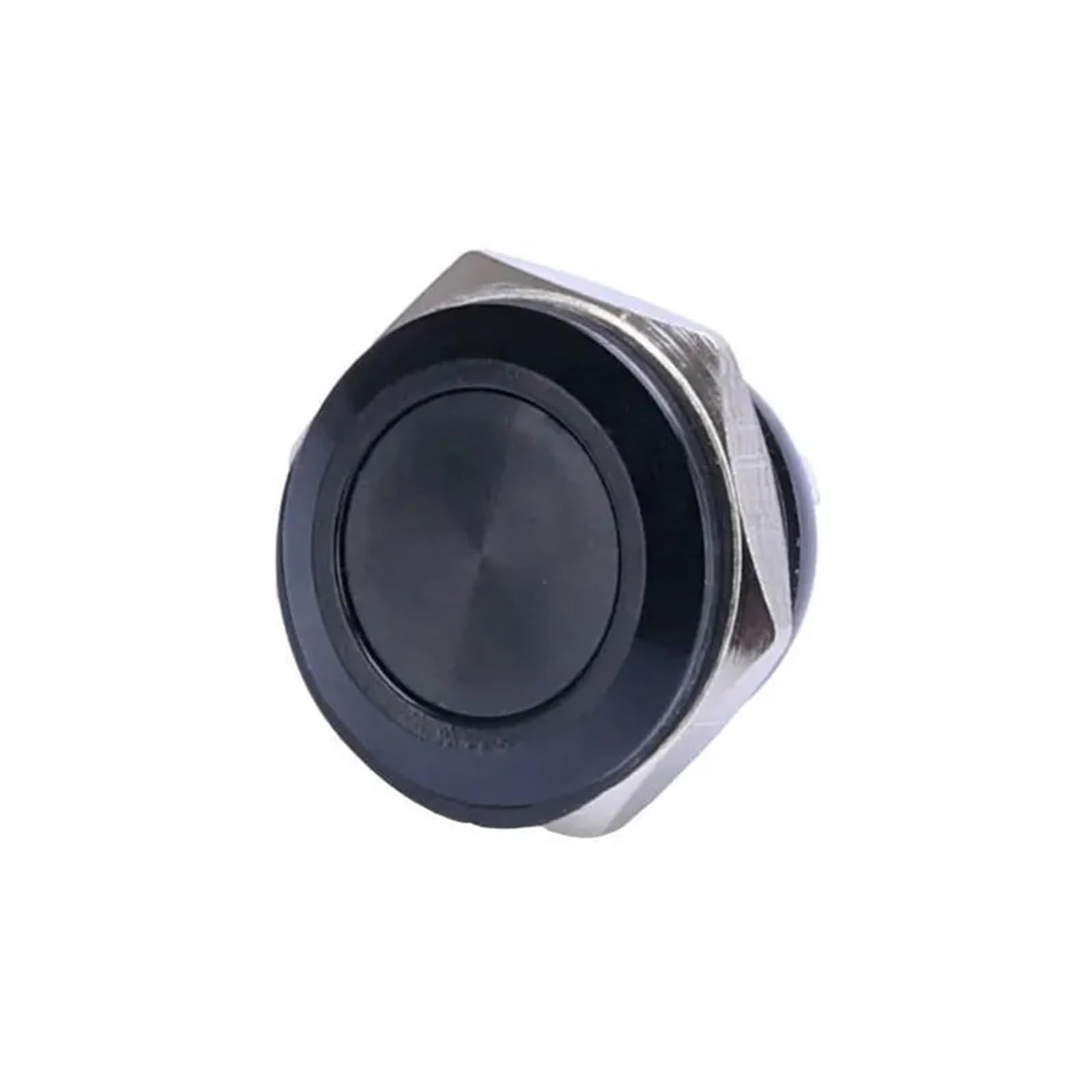 Interruptor pulsador momentáneo negro de 16mm para control de circuitos