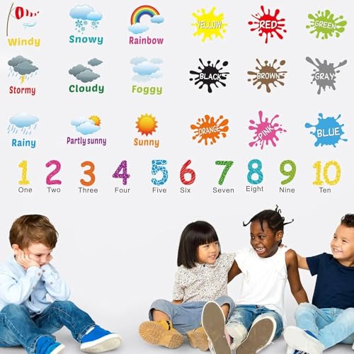 Pegatinas de pared educativas para decoración de dormitorio que resuelven paredes vacías 8