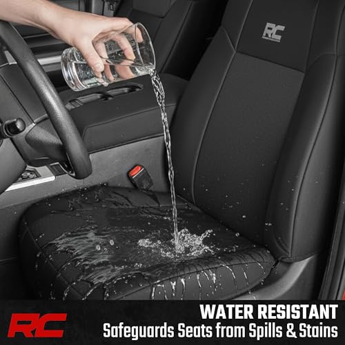 Rough Country Neoprene Seat Covers for Chevy Silverado & GMC Sierra 1500 (2019-2026) w/Rear Seat Storage & Cup Holder - Waterproof & UV Resistant, Foam Padded, Front & Rear Row Cover Set - image 7