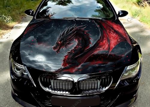 Dragon Car Hood Decal Car Decals Vinyl Sticker Graphic Wrap Decal Chinese Dragon Design Truck Decal Truck Graphic Bonnet Decal(59 * 39 INCH) (Dragon 1)