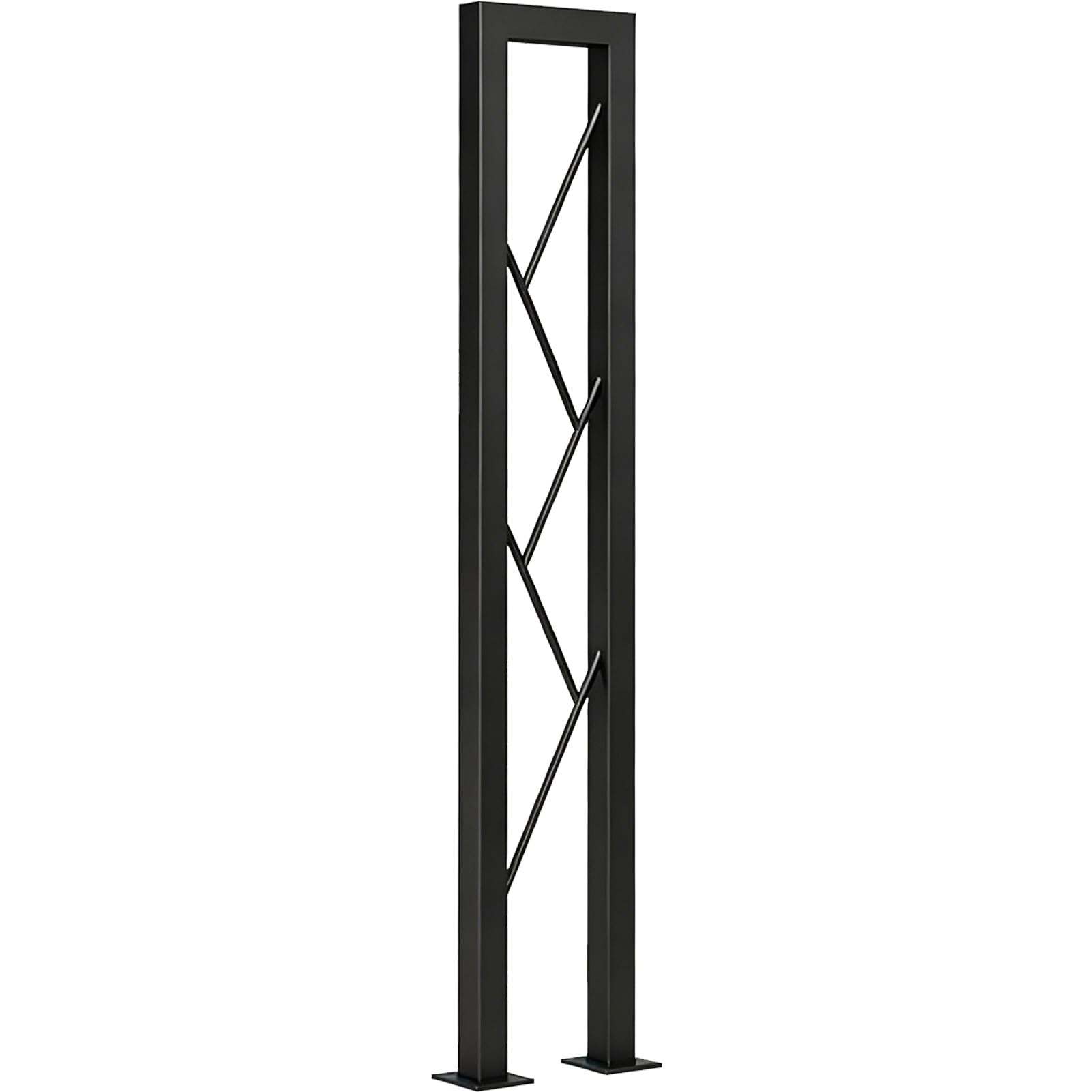 Black Wrought Iron Stair Handrail (1-Pack) - Complete Kit, Non-Slip Transitional Handrail Fits 1 Step for Indoor Stairs and Outdoor Steps, Black(85cm/33in)