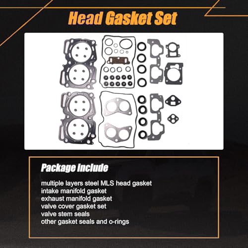 Image of AUCERAMIC HS26170PT-1 MLS Head Gasket Set Fit for 1999-2005 Subaru Forester Legacy Outback Impreza Baja 2.5L H4 SOHC, Cylinder Engine Gasket Kit, Engine EJ25