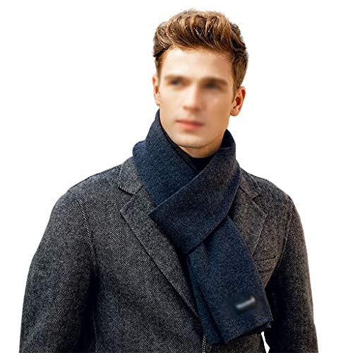 Scarves Winter Scarf Men Wool Scarf Solid Colors Neck Warmer Premium Cashmere Feel Classic with Box for Lover Scarf for Neck (Color : 1)