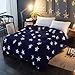 Produktbild Lanqinglv Stern Bettwäsche 220x240 Biber Warm Winter Blau Violett Microfaser Thermo Fleece Bettbezug Perfekt für Damen Mädchen Kinder mit 2 Kissenbezug 48x74cm
