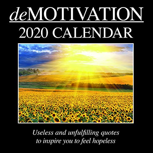 2020 Wall Calendar - Demotivation Calendar, 12 x 12 Inch Monthly View, 16-Month, Funny Quotes Theme, Includes 180 Reminder Stickers