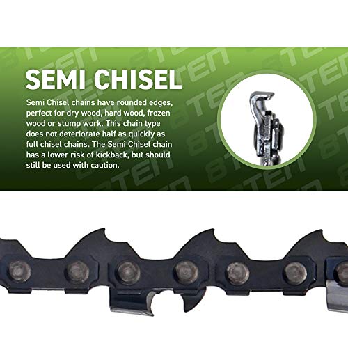 8TEN Chainsaw Chain for Stihl MS170 MS180 017 009 019 023 PM400 61 PMM3 55 16 inch 0.043 3/8 55DL 2 Pack