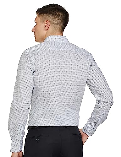 Image of Raymond Men's Pure Cotton Print Pattern Slim Fit Semi Cutaway Collar Full Sleeve Formal Shirt
