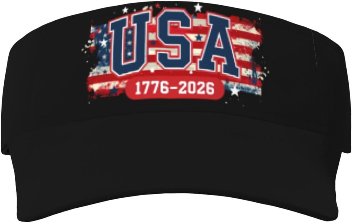 250th Anniversary Sport Sun Visor Adjustable Empty Top Sun Cap Hat Visor for Men and Women