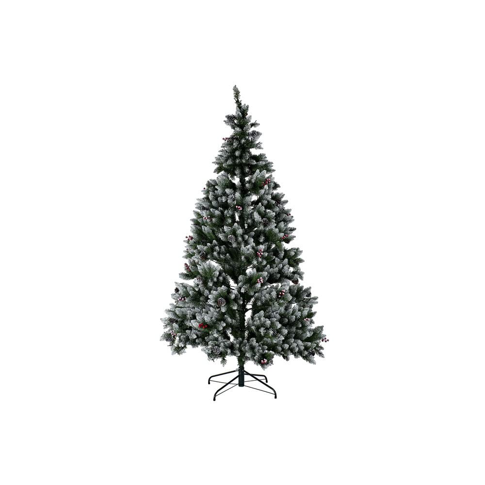 DKD Home Decor Árbol de Navidad PVC LED Nevado (125 x 125 x 210 cm)