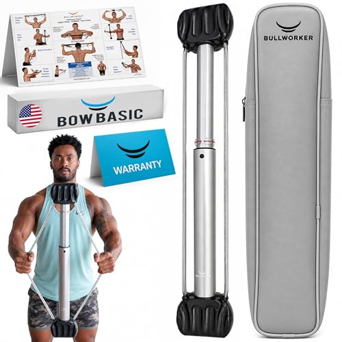 Bullworker Bow Basic 28" | Isometric Strength Training Equipment for Total Body Fitness, Portable Home Gym with Variable Resistance