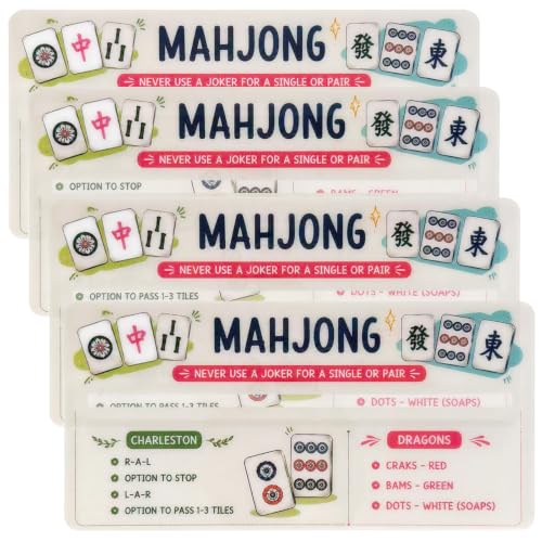 Buscadores de líneas Mahjong transparentes con guía Charleston y recordatorio Joker (Pack de 4)