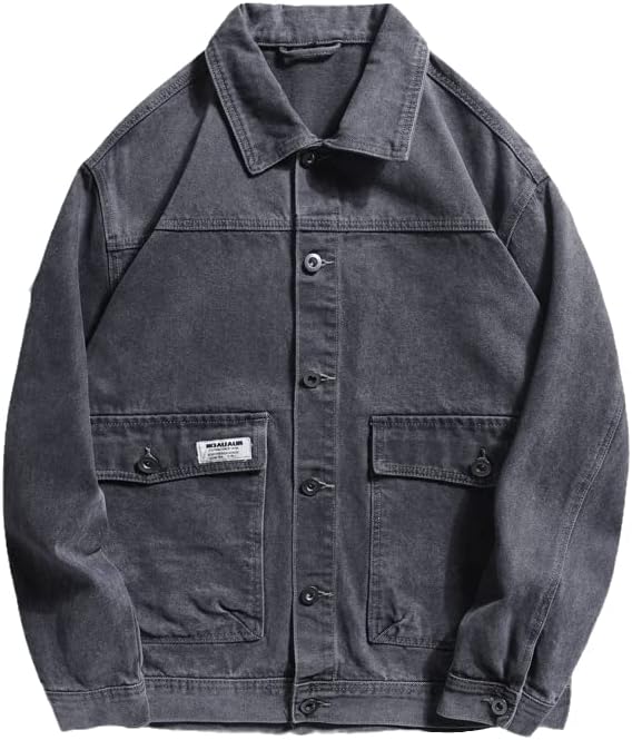 AAPAH Turn Down Collar Outerwear Cotton Bomber Denim Jacket Men Jean Coats Streetwear Casual Coat