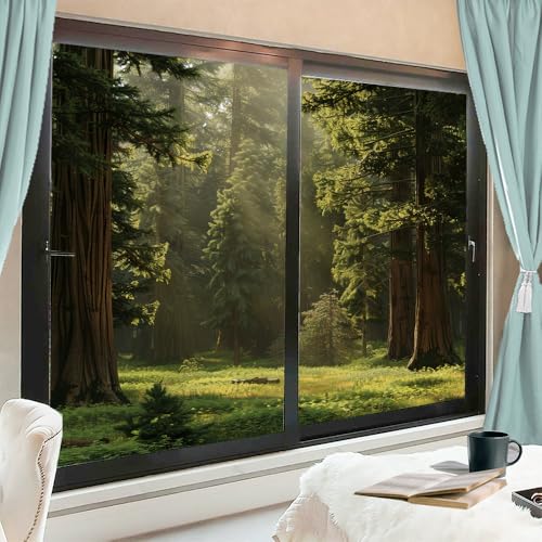 Vinilo Decorativo de Vidrio Teñido Nature Forest 23.6x35.4" x2 miniatura 1