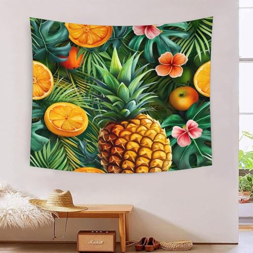 Tapisserie murale ananas 3D tissu déco salon drap de plage 180x230cm